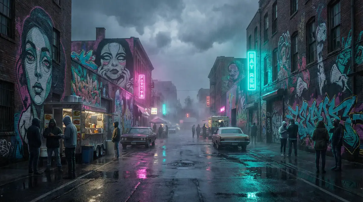英雄联盟深海泰坦 - 雨夜壁画街